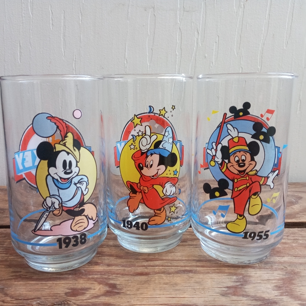 Three (3) - Mickey Mouse 60th Anniversary Tumblers